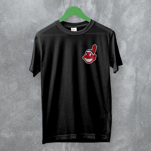 Cleveland Guardians Indian Chief Pocket Print Baseball Team Graphic T-Shirt 166 - Picture 1 of 5